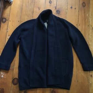 Navy blue cardigan sweater